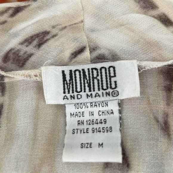 MONROE AND MAIN Open Front Duster Orange Blue Size M - Picture 4 of 4